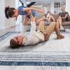 LOOM & LUXE Collection 5X7 Blue/Ivory/Bordered Non-Shedding Living Room Bedroom Dining Home Office Stylish and Stain Resistant Area Rug