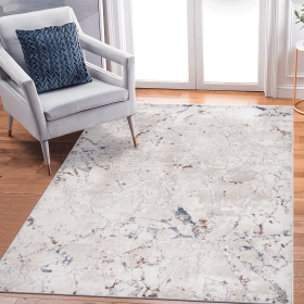 LOOM & LUXE Collection 5X7 Multi/Contemporary Non-Shedding Living Room Bedroom Dining Home Office Stylish and Stain Resistant Area Rug