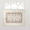 Machine Washable Area Rug 4x6, Non-Slip Boho Flannel Print Floor Carpet for Living Room, Bedroom, Dining Room, Brown