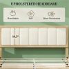 Bed frame with headboard, platform bed frame, natural