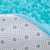 Oval Fluffy Area Rugs for Bedroom Plush Shaggy Carpet for Kids Room Bedside Nursery Mats, 2.6' x 5.3',Blue