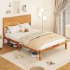 FullSize Bed Frame with Headboard and Storage Space