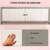 Bed frame with headboard, large bed, platform bed frame, easy to assemble, gray (without mattress)