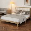 Bed frame with headboard, platform bed frame, natural
