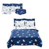 Kids Comforter Set, 7 Pieces, Twin Bedding Sets with 1 Comforter, 1 Flat Sheet, 1 Fitted Sheet, 4 Pillowcases, Soft Microfiber & Space Printed