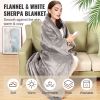 Heated Blanket Electric Throw, 50" x 60" Twin Size, Soft Flannel & Sherpa Heating Blanket with 3 Hours Timer Auto-off, 5 Heating Levels for Sofa