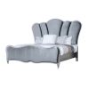 Glam Beautiful Silver Fabric 1pc Eastern King Size Bed Padded Channel Headboard Bedroom Furniture