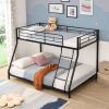 Metal Floor Bunk Bed, Twin over Full, Black