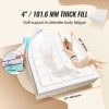 Mattress Topper, King Size, 4 in Thickness, Memory Foam, Fiber Fill, Detachable & Washable, Ergonomically Designed for Pressure Relief