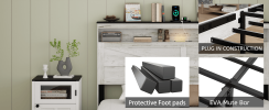 Fully floating bed frame with LED lights and charging station cushion platform bed frame, large bed, with headboard and hidden storage space