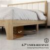 Bed frame with headboard, platform bed frame, natural