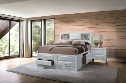 Ireland White Finish Queen Bed W/Storage