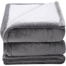 Heated Blanket Electric Throw, 50" x 60" Twin Size, Soft Flannel & Sherpa Heating Blanket with 3 Hours Timer Auto-off, 5 Heating Levels for Sofa
