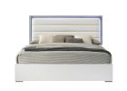 Olivia Contemporary Style Full Bed Made with LED Headboard & Wood in White