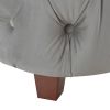 Brooklyn Queen Tufted Panel Bed Headboard and Footboard Set, Opal Grey Velvet