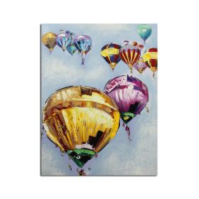 Ha's Art Top Selling Handmade Abstract Oil Painting Wall Art Modern Minimalist Hot Air Balloon Picture Canvas Home Decor For Living Room Bedroom (size: 100x150cm)