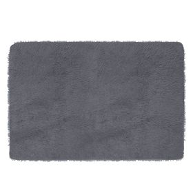Fluffy Bedroom Rug 4' x 2.6' Anti-Skid Shaggy Area Rug Decorative Floor Carpet Mat (Color: GRAY)